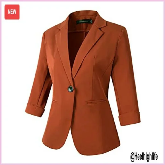 Lightweight 3/4 Sleeve Blazer for Office Work & Casual Wear